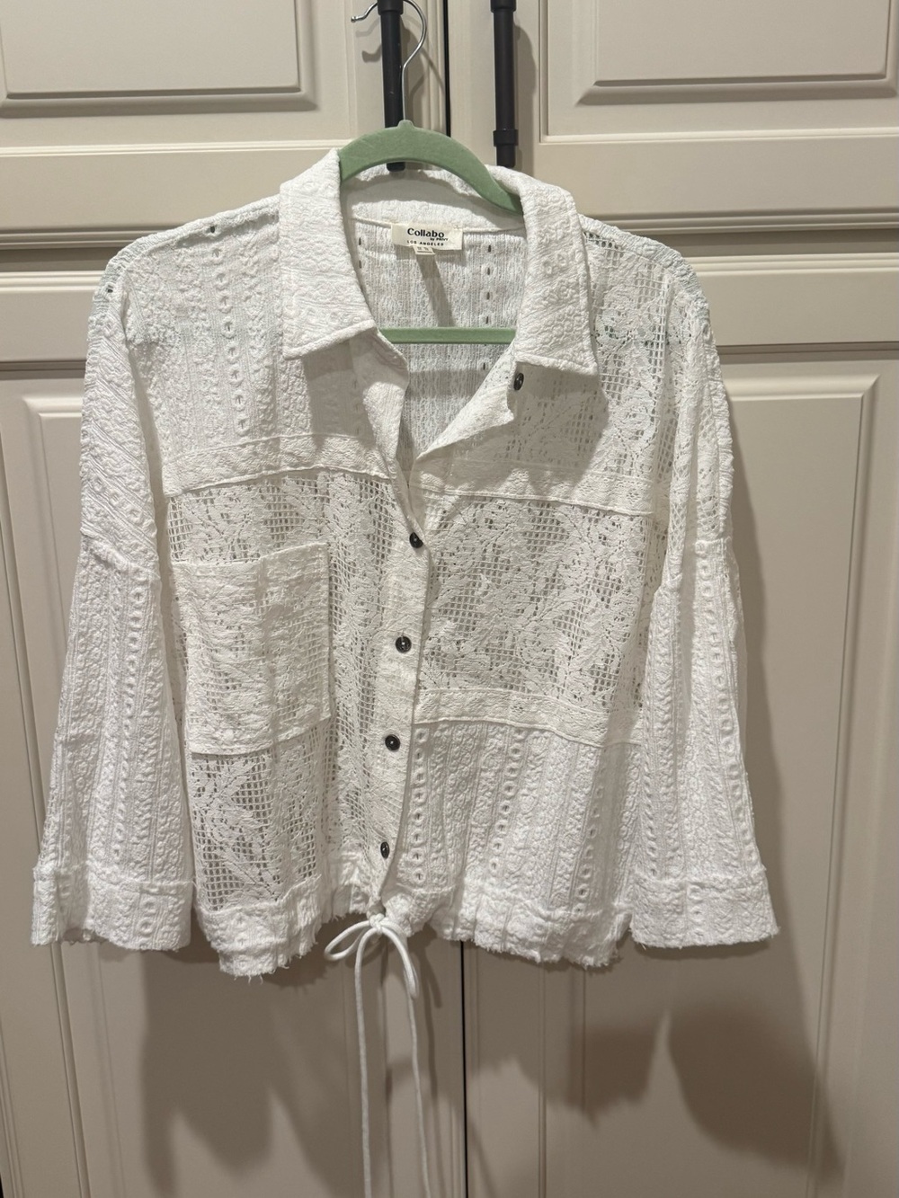 privy Collabo Los Angeles White Textured Knit Top